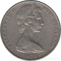 Монета. Новая Зеландия. 20 центов 1978 год.