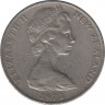 Монета. Новая Зеландия. 20 центов 1978 год. ав.