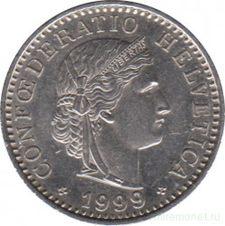 Монета. Швейцария. 20 раппенов 1999 год. 