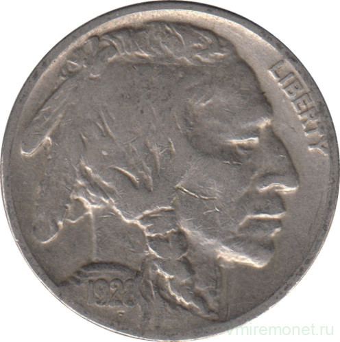 Монета. США. 5 центов 1928 год.