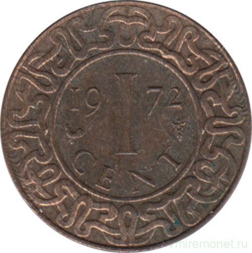 Монета. Суринам. 1 цент 1972 год.