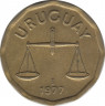 Монета. Уругвай. 50 сентесимо 1977 год. ав.
