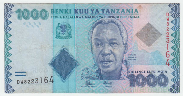 Банкнота. Танзания. 1000 шиллингов 2015 год. Тип 41b.