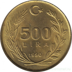 Монета. Турция. 500 лир 1990 год.