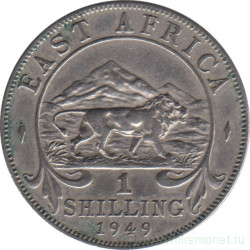 Монета. Британская Восточная Африка. 1 шиллинг 1949 год.