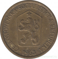 Монета. Чехословакия. 1 крона 1963 год.
