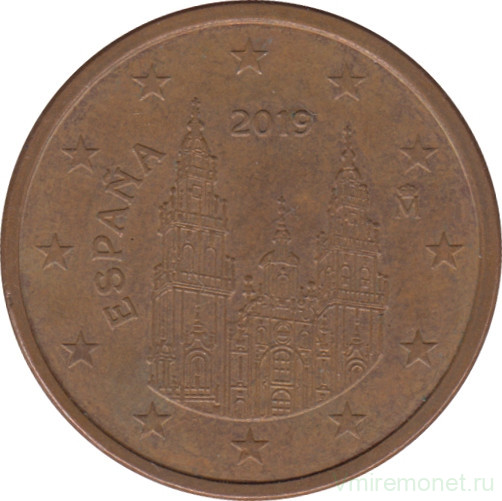 Монета. Испания. 5 центов 2019 год.