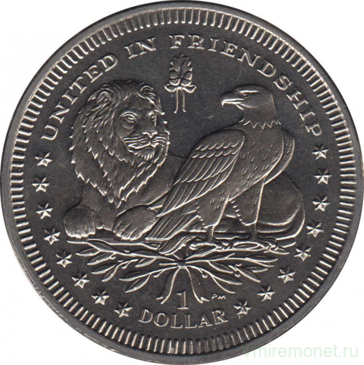Монета. Великобритания. Британские Виргинские острова. 1 доллар 2007 год. 400 лет основания Джеймстауна.