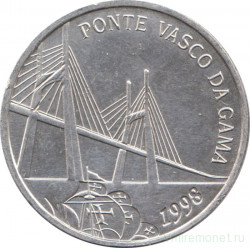 Монета. Португалия. 500 эскудо 1998 год. Открытие моста Васко да Гама.