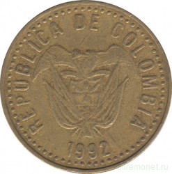 Монета. Колумбия. 100 песо 1992 год.