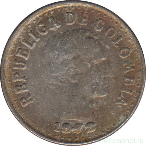 Монета. Колумбия. 10 сентаво 1972 год.