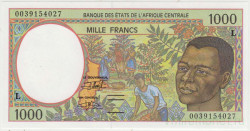 Банкнота. Экономическое сообщество стран Центральной Африки (ВЕАС). Габон. 1000 франков 2000 год. (L). Тип 402Lg.