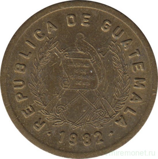 Монета. Гватемала. 1 сентаво 1982 год.