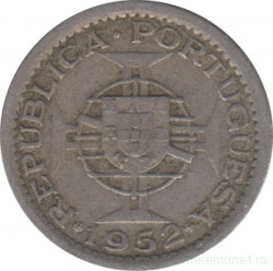 Монета. Португальская Гвинея (Гвинея-Бисау). 2.5 эскудо 1952 год.