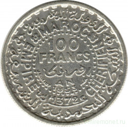 Монета. Марокко. 100 франков 1953 год.