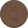 Монета. Новая Зеландия. 1 пенни 1947 год. ав.