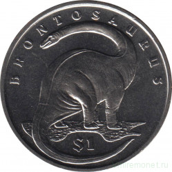 Монета. Сьерра-Леоне. 1 доллар 2006 год. Бронтозавр.