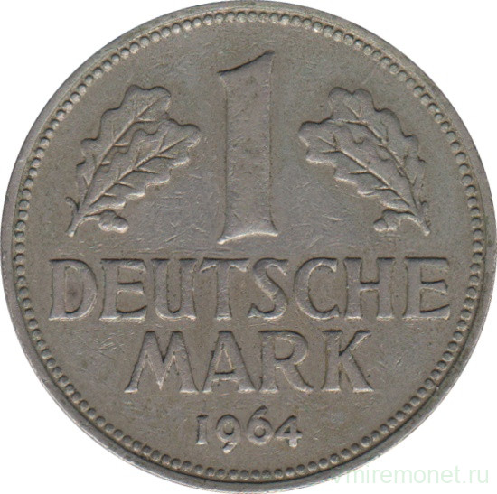 Монета. ФРГ. 1 марка 1964 год. Монетный двор - Мюнхен (D).