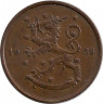 Аверс.Монета. Финляндия. 10 пенни 1939 год.