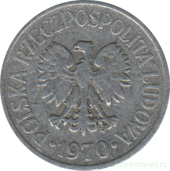 Монета. Польша. 20 грошей 1970 год. 