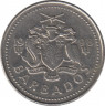 Монета. Барбадос. 25 центов 1998 год. ав.