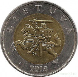 Монета. Литва. 5 литов 2013 год.