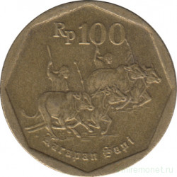 Монета. Индонезия. 100 рупий 1992 год.