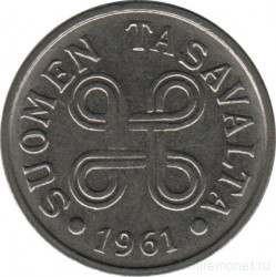 Монета. Финляндия. 5 марок 1961 год.