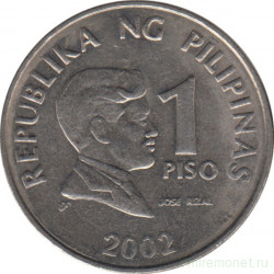 Монета. Филиппины. 1 песо 2002 год.