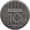 Монета. Нидерланды. 10 центов 1990 год. ав.