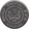 Монета. Сингапур. 10 центов 1989 год. ав.