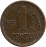 Монета. Литва. 1 цент 1936 год. ав
