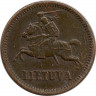 Монета. Литва. 1 цент 1936 год. рев