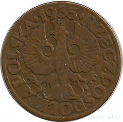 Монета. Польша. 5 грошей 1935 год.