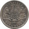 Монета. Латвия. 1 лат 2005 год. Петух. рев
