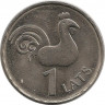 Монета. Латвия. 1 лат 2005 год. Петух. ав