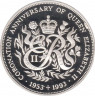 Монета. Великобритания. Гернси. 2 фунта 1993 год. 40 лет коронации Елизаветы II. ав.