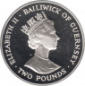 Монета. Великобритания. Гернси. 2 фунта 1993 год. 40 лет коронации Елизаветы II. рев.