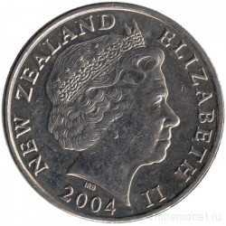 Монета. Новая Зеландия. 20 центов 2004 год. 