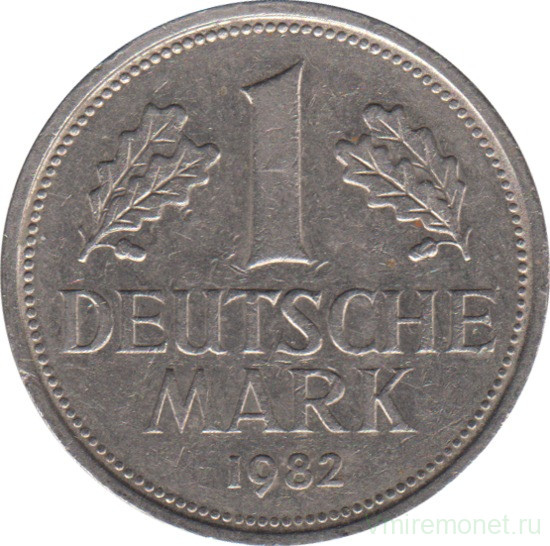 Монета. ФРГ. 1 марка 1982 год. Монетный двор - Гамбург (J).