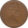 Монета. Австралия. 1 цент 1970 год. ав.