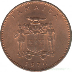Монета. Ямайка. 1 цент 1970 год.