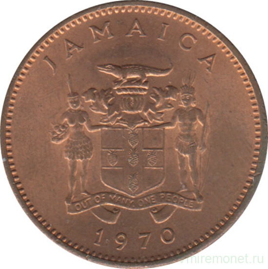 Монета. Ямайка. 1 цент 1970 год.