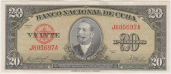 Банкнота. Куба. 20 песо 1958 год. Тип 80b.