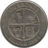 Монета. Исландия. 10 крон 1984 год. ав.