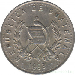 Монета. Гватемала. 10 сентаво 1993 год.