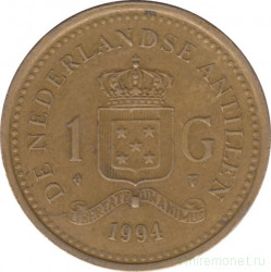 Монета. Нидерландские Антильские острова. 1 гульден 1994 год.