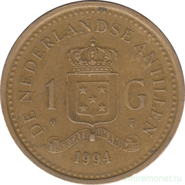 Монета. Нидерландские Антильские острова. 1 гульден 1994 год.