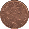 Монета. Каймановы острова. 1 цент 2002 год. ав.