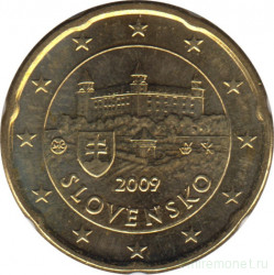 Монета. Словакия. 20 центов 2009 год.